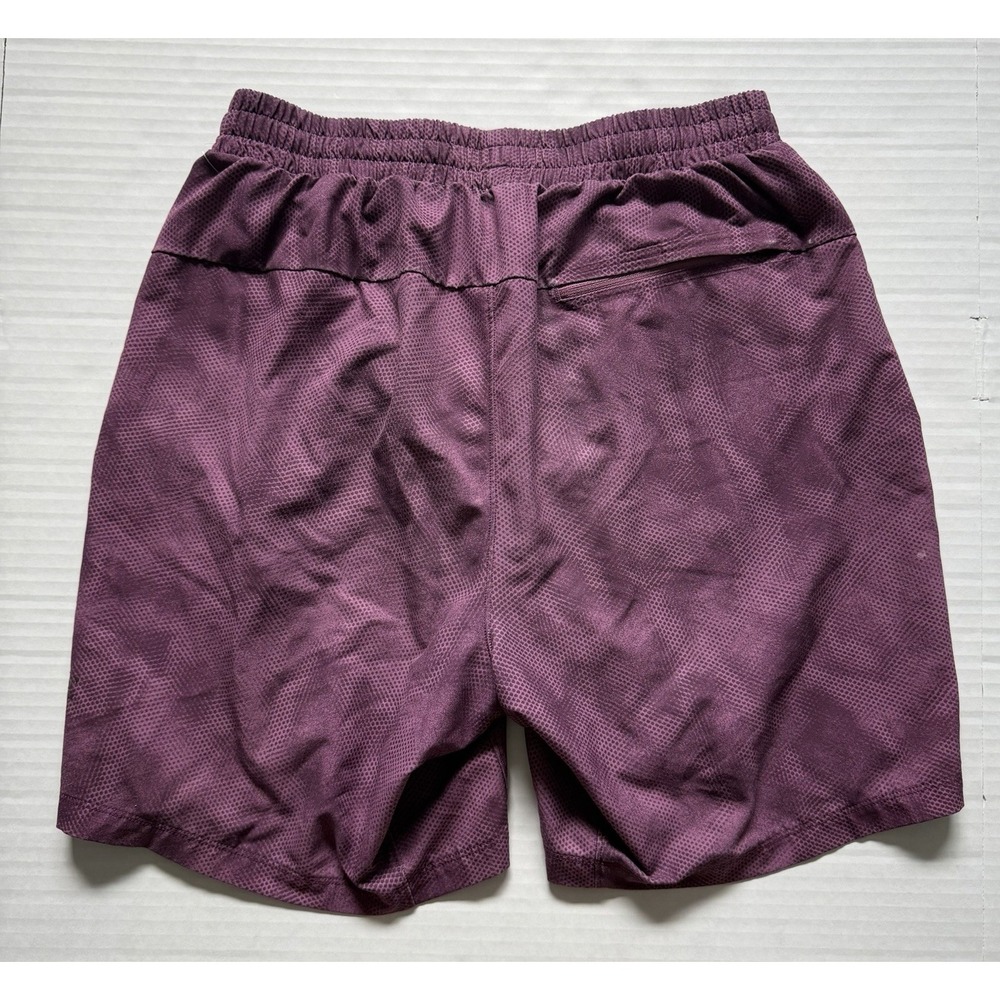 Men's Lululemon Channel Cross 7" Inch Lined Swim Shorts Plum Mesh Size Medium - Picture 9 of 10